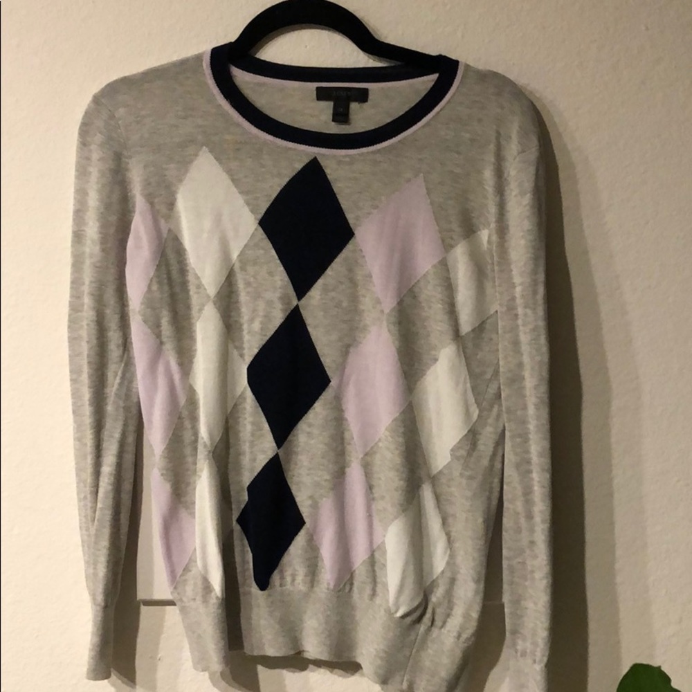 J Crew Argyle Sweater XS